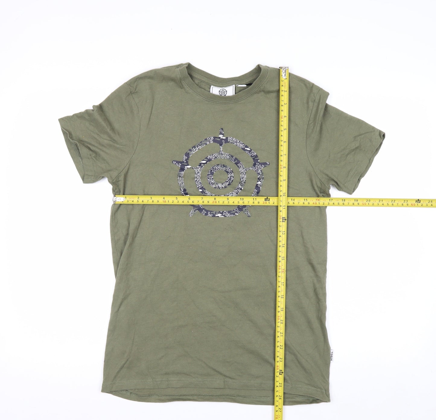 TOG24 Men's Green Cotton Graphic Print T-Shirt Size S