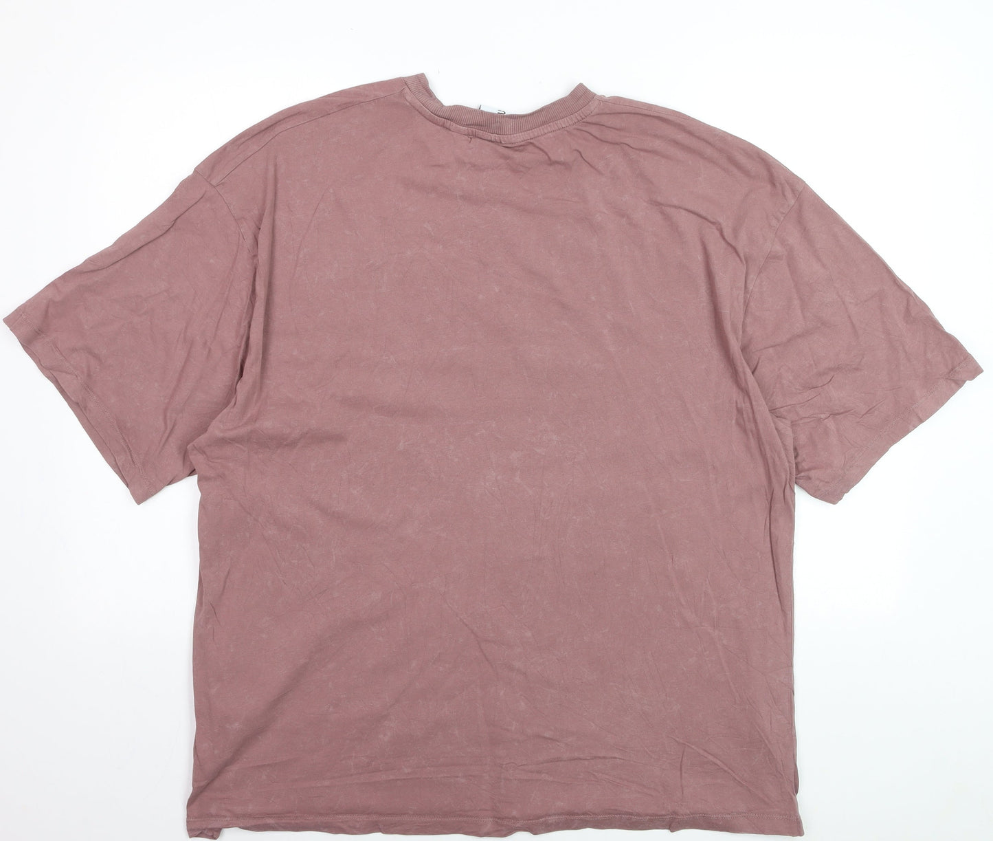 Collusion Men’s Mauve 2XL Cotton Oversized Crew Neck T-Shirt