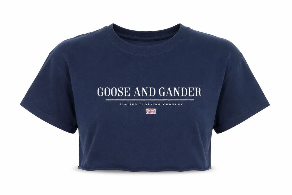 Goose and Gander Women's Blue Cropped Cotton T-Shirt Size S