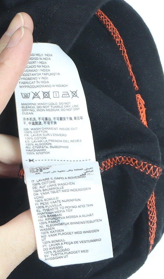 Superdry Men's Black Orange Label Classic Cotton Crew Neck T-Shirt XL