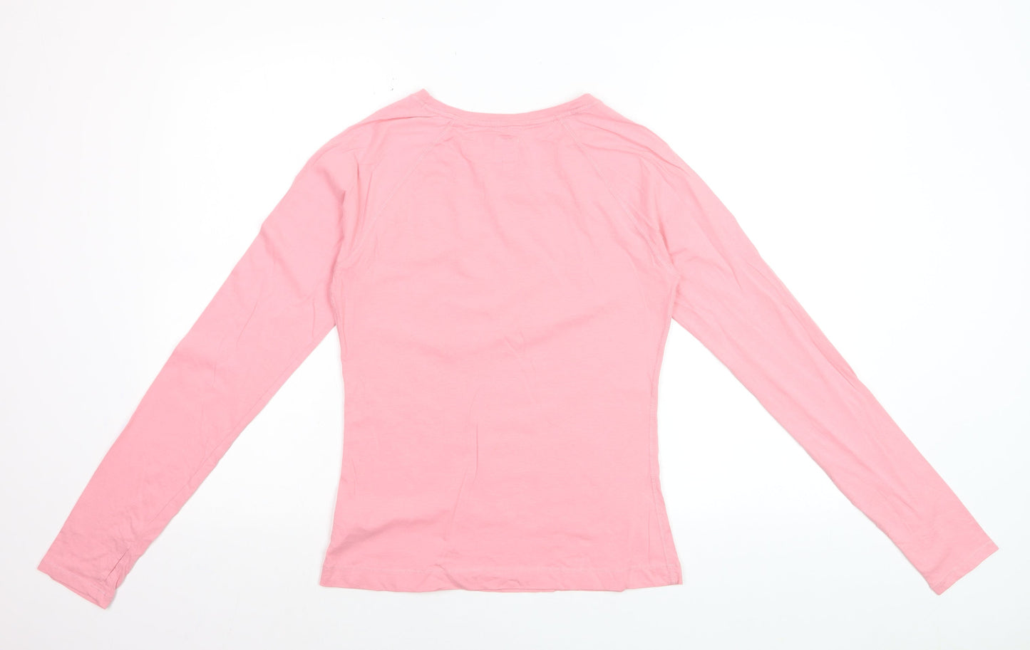 Jack Wills Womens Pink Long Sleeve Cotton Crew Neck T-Shirt UK 8