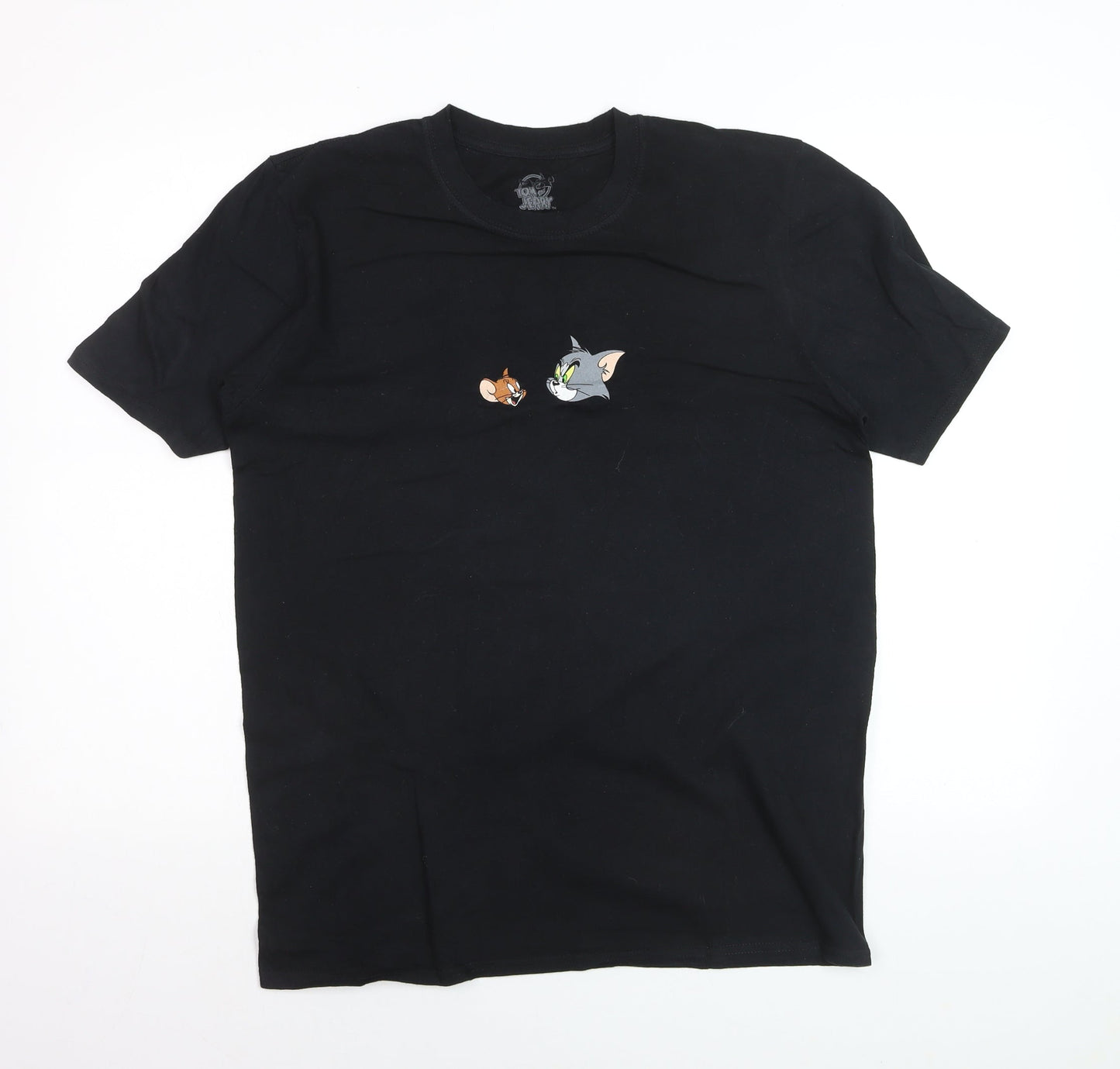 Tom & Jerry Men's Black Medium Cotton Graphic T-Shirt