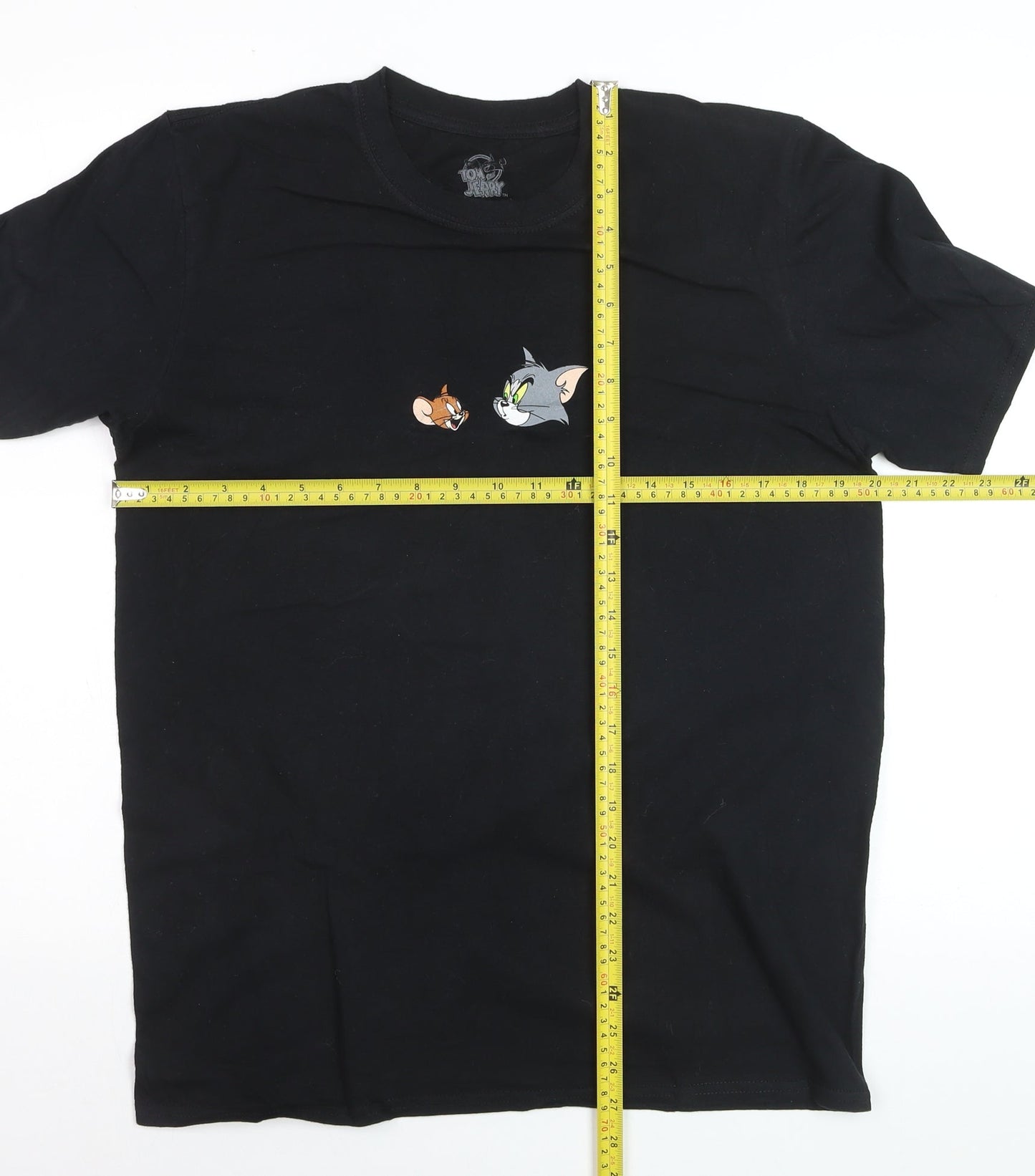 Tom & Jerry Men's Black Medium Cotton Graphic T-Shirt