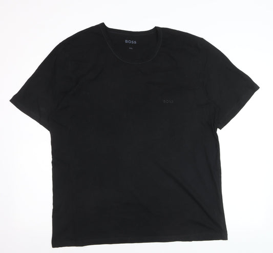 BOSS Men's Black 2XL Crew Neck Cotton T-Shirt