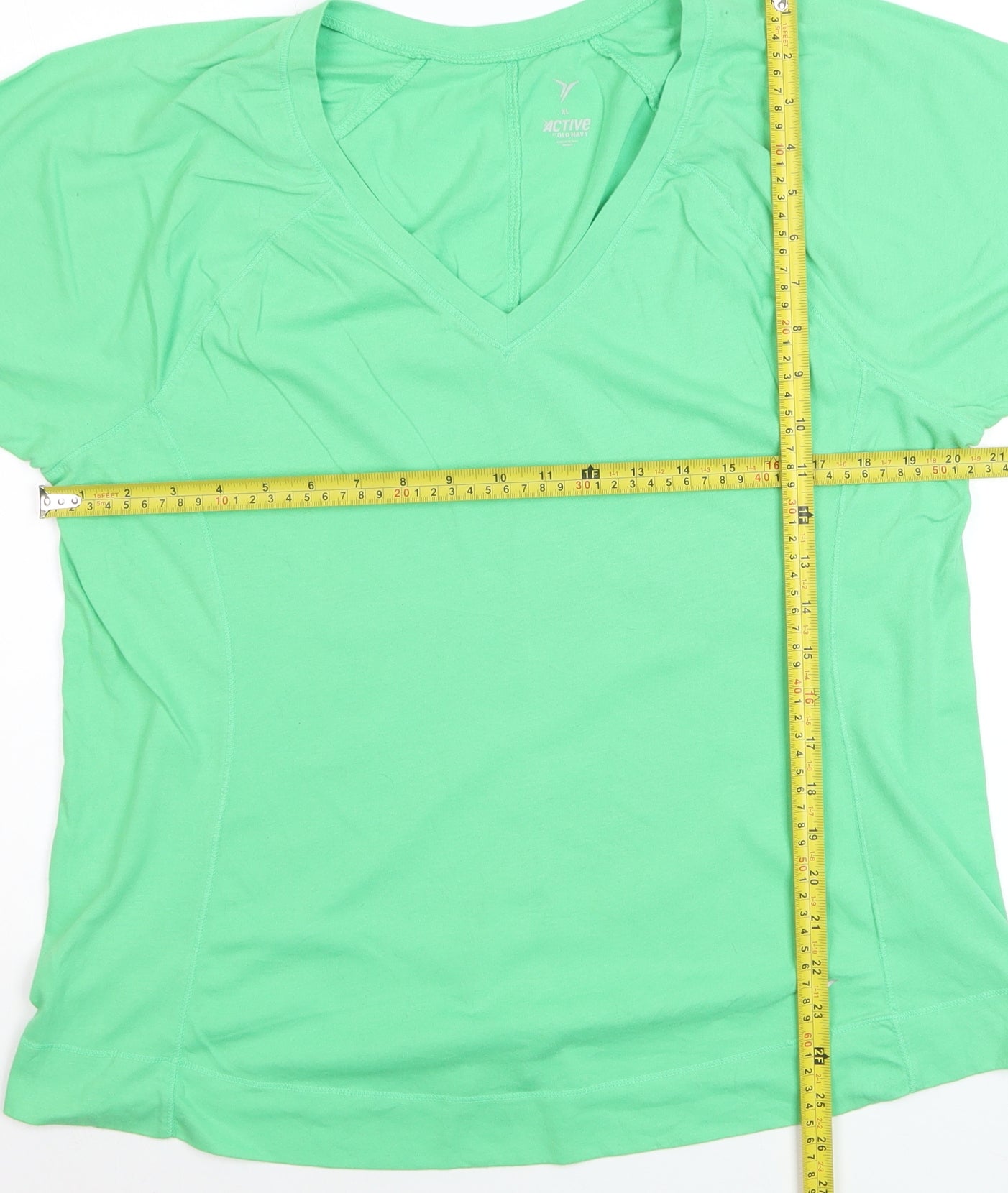 Old Navy Active Women's Green V-Neck Short Sleeve T-Shirt XL