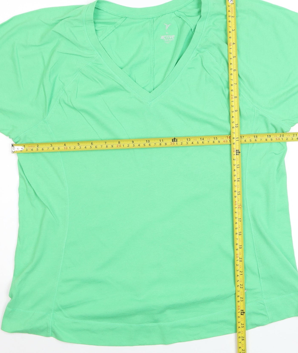 Old Navy Active Women's Green V-Neck Short Sleeve T-Shirt XL