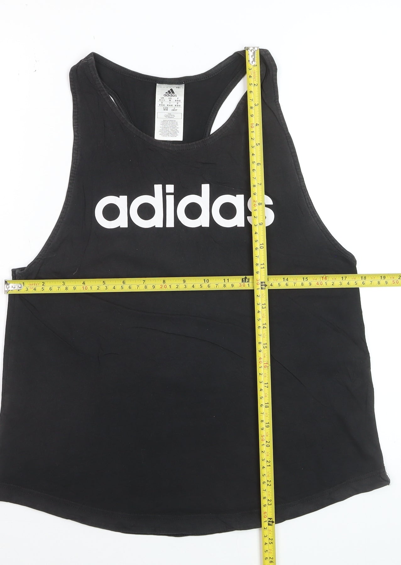 Adidas Womens Black Racerback Tank Top Size 12-14 Gym Training