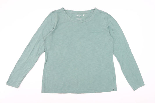 FatFace Womens Green Long Sleeve Cotton T-Shirt Size 16