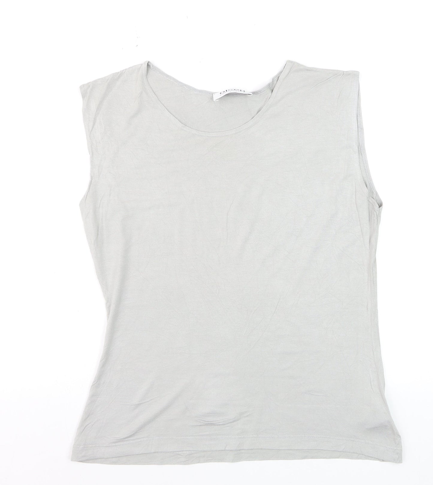 Olsen Women’s Grey Sleeveless Basic Viscose Stretch Top Size 16