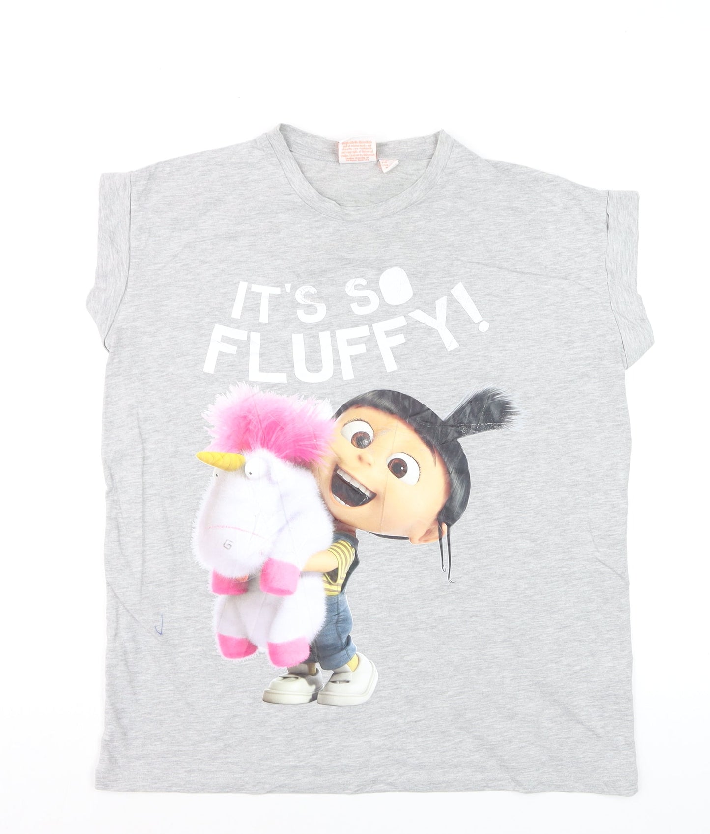 Despicable Me Grey Women's T-Shirt Size 14 Crew Neck Cotton Blend