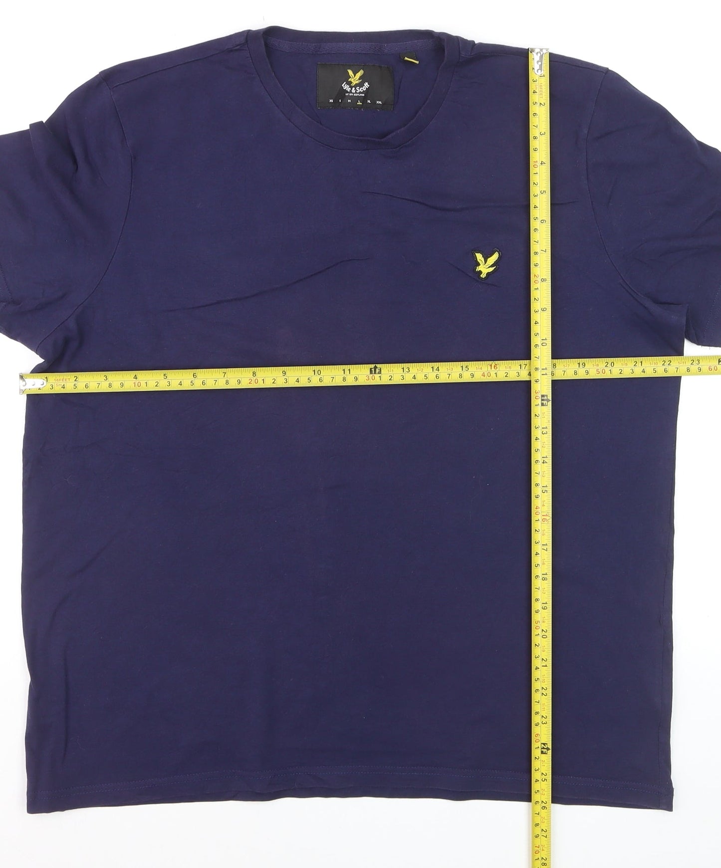 Lyle & Scott Men's Navy Blue Crew Neck Cotton T-Shirt Size L