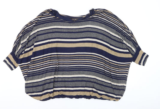 Phase Eight Women's Blue Striped Relaxed Tunic Blouse Size 12