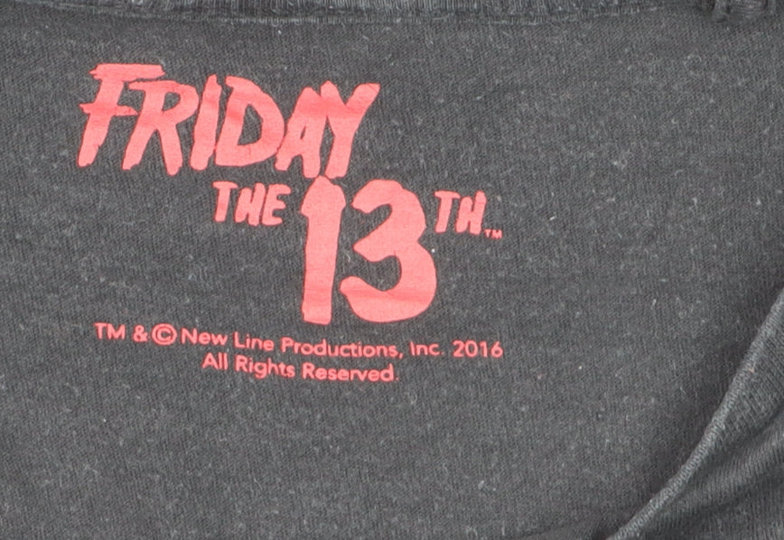 Cedar Wood State Men’s Black Friday the 13th Horror Graphic T-Shirt Size M