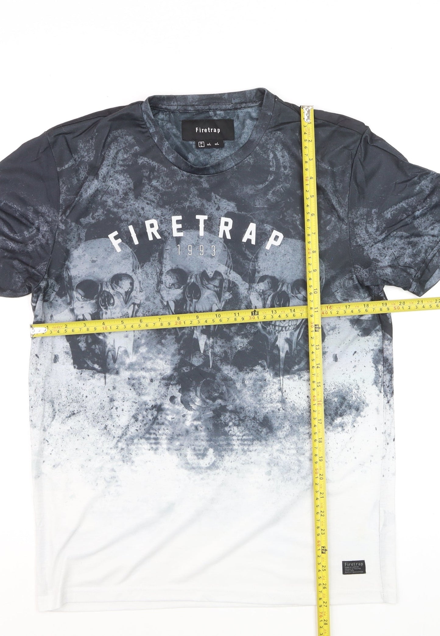 Firetrap Men's Black Skull Graphic Short Sleeve T-Shirt Size L