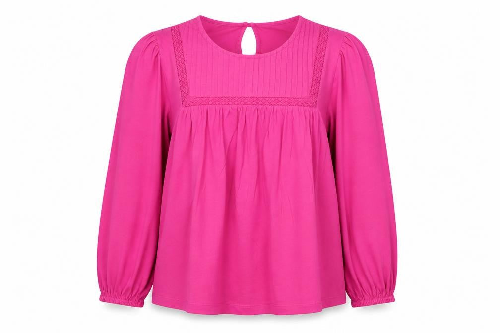 Marks & Spencer Womens Pink Long Sleeve Cotton Tunic Blouse Size S
