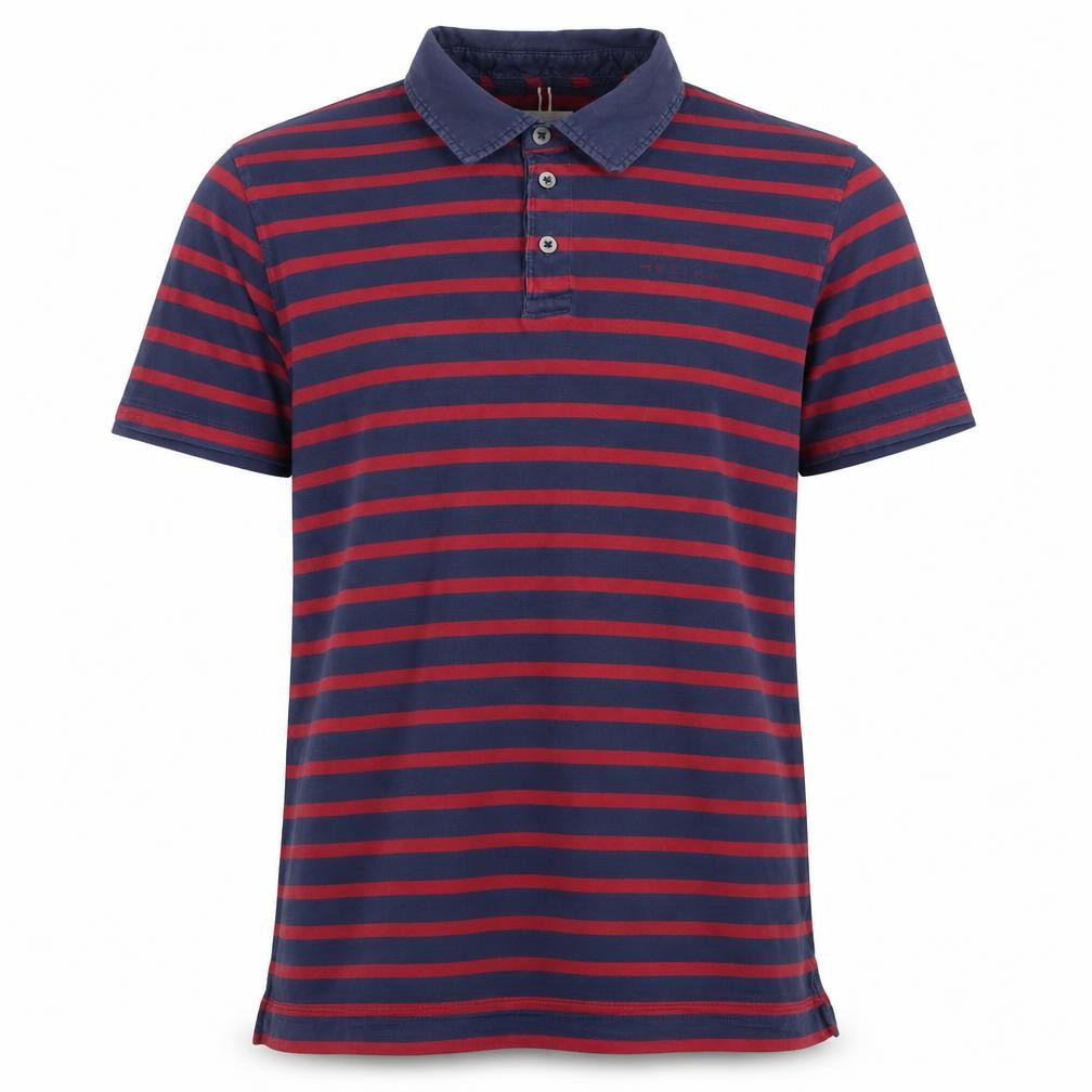 Hackett London Men’s Blue Red Striped Cotton Polo Shirt Size S