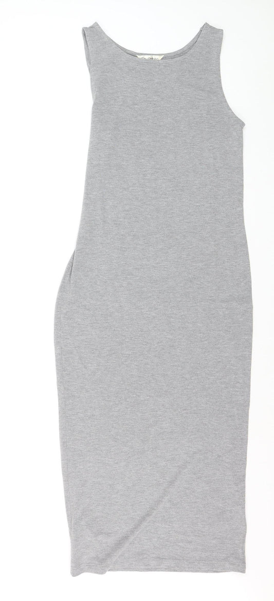 Miss Selfridge Women’s Grey Sleeveless Bodycon Midi Dress Size 10