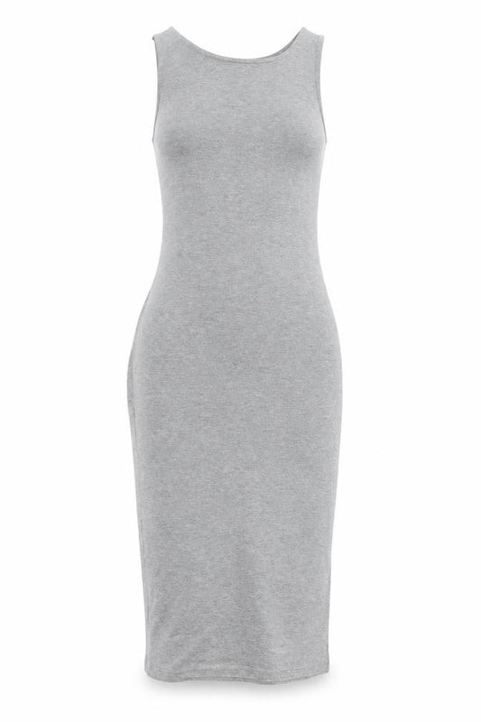 Miss Selfridge Women’s Grey Sleeveless Bodycon Midi Dress Size 10