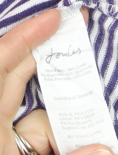 Joules Womens Multicoloured Striped 3/4 Sleeve Cotton T-Shirt Size 12