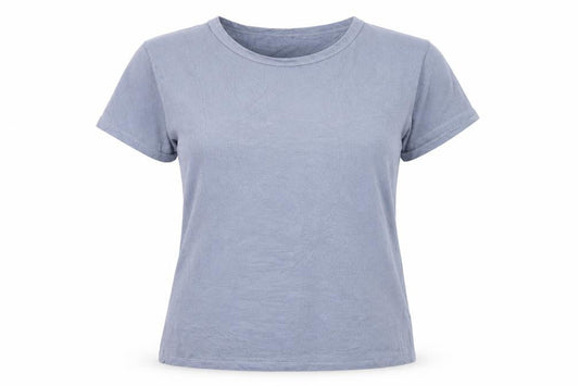White Fox Women's Blue Short Sleeve Slim Fit Basic T-Shirt XL