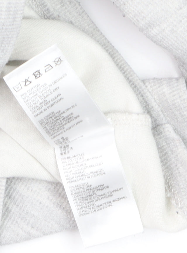 Reiss Womens Grey Long Sleeve Henley Cotton Jersey Top Size M