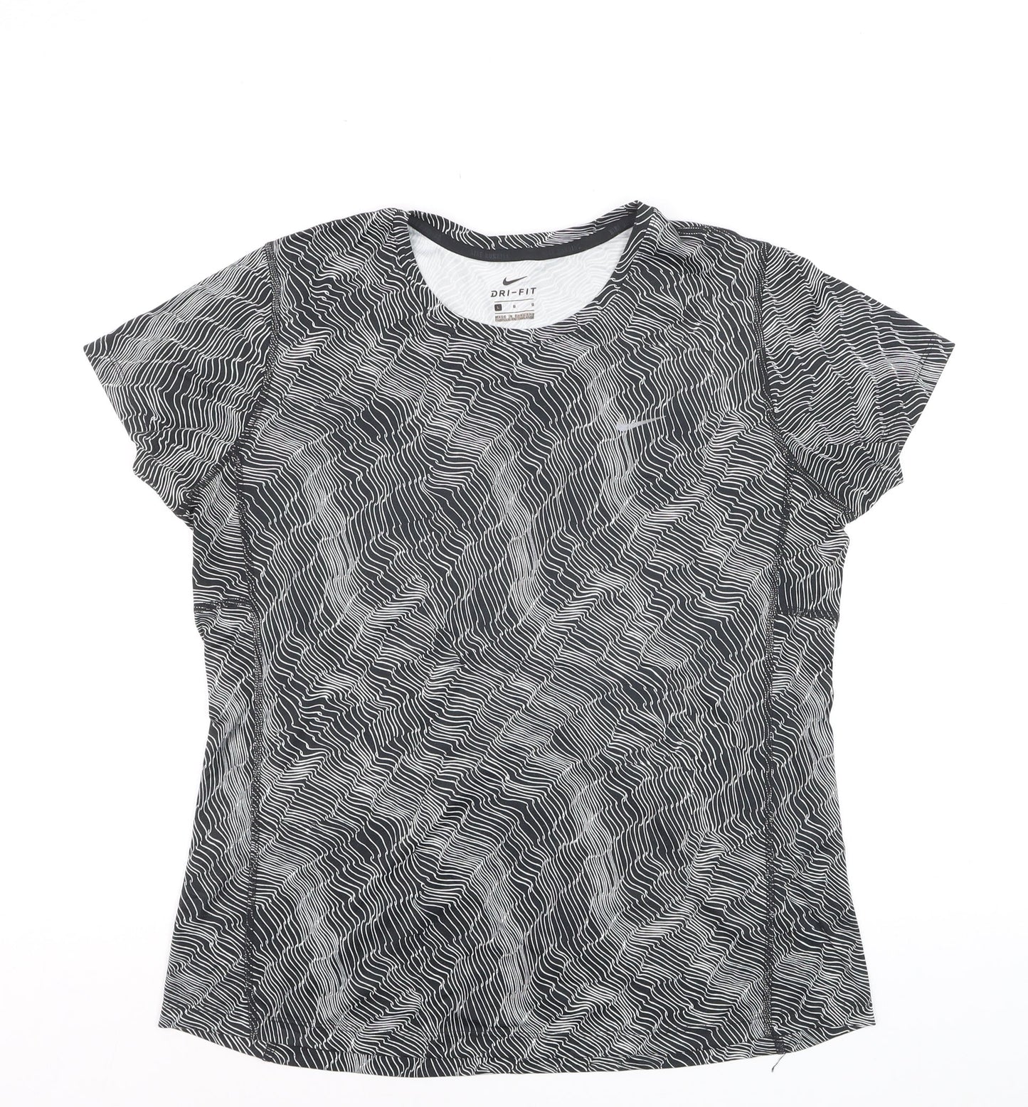 Nike Women's Black Dri-Fit Running T-Shirt Size L Lightweight Activewear Top