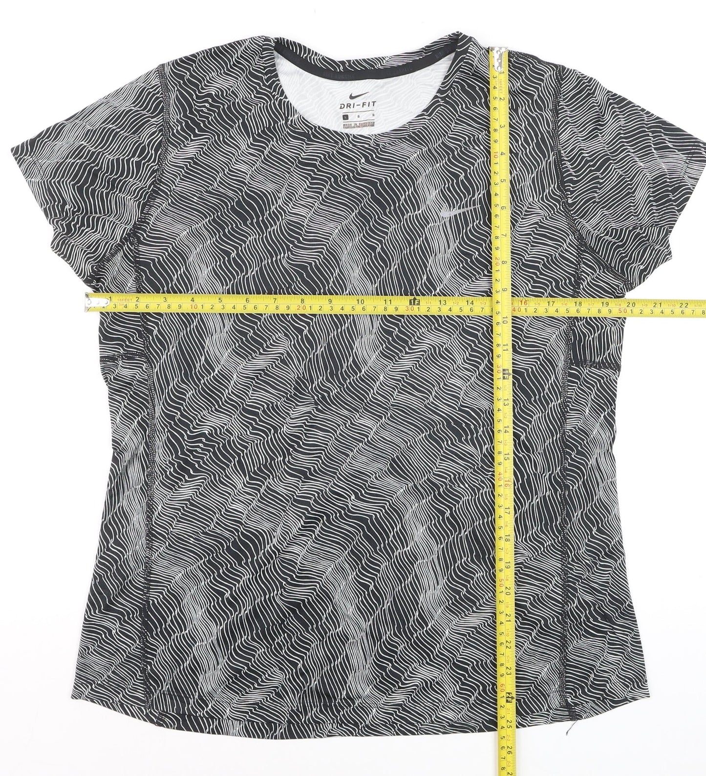 Nike Women's Black Dri-Fit Running T-Shirt Size L Lightweight Activewear Top