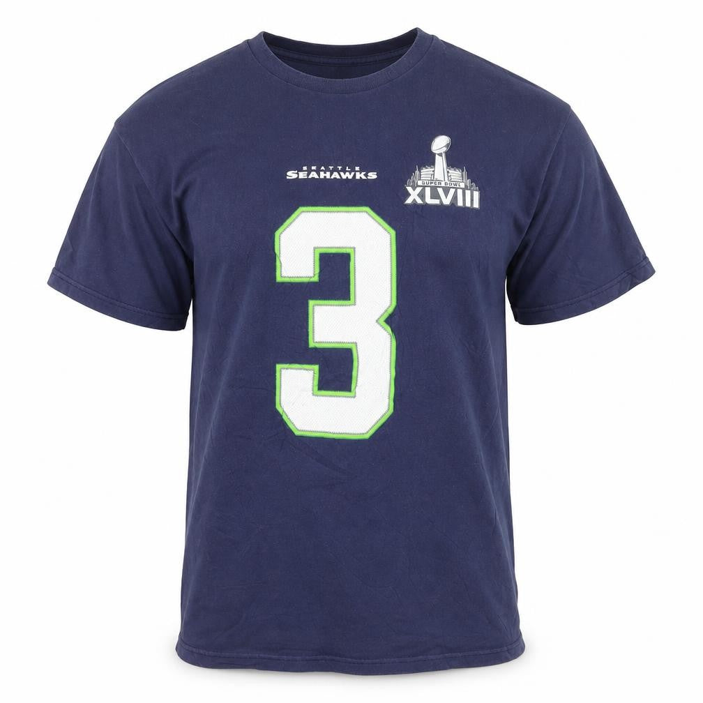 NFL Team Apparel Men’s Blue Seahawks #3 Graphic T-Shirt Size L