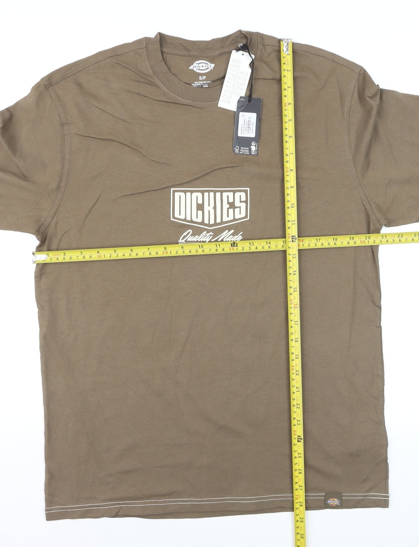 Dickies Men's Brown Graphic Print Cotton Crew Neck T-Shirt Size S