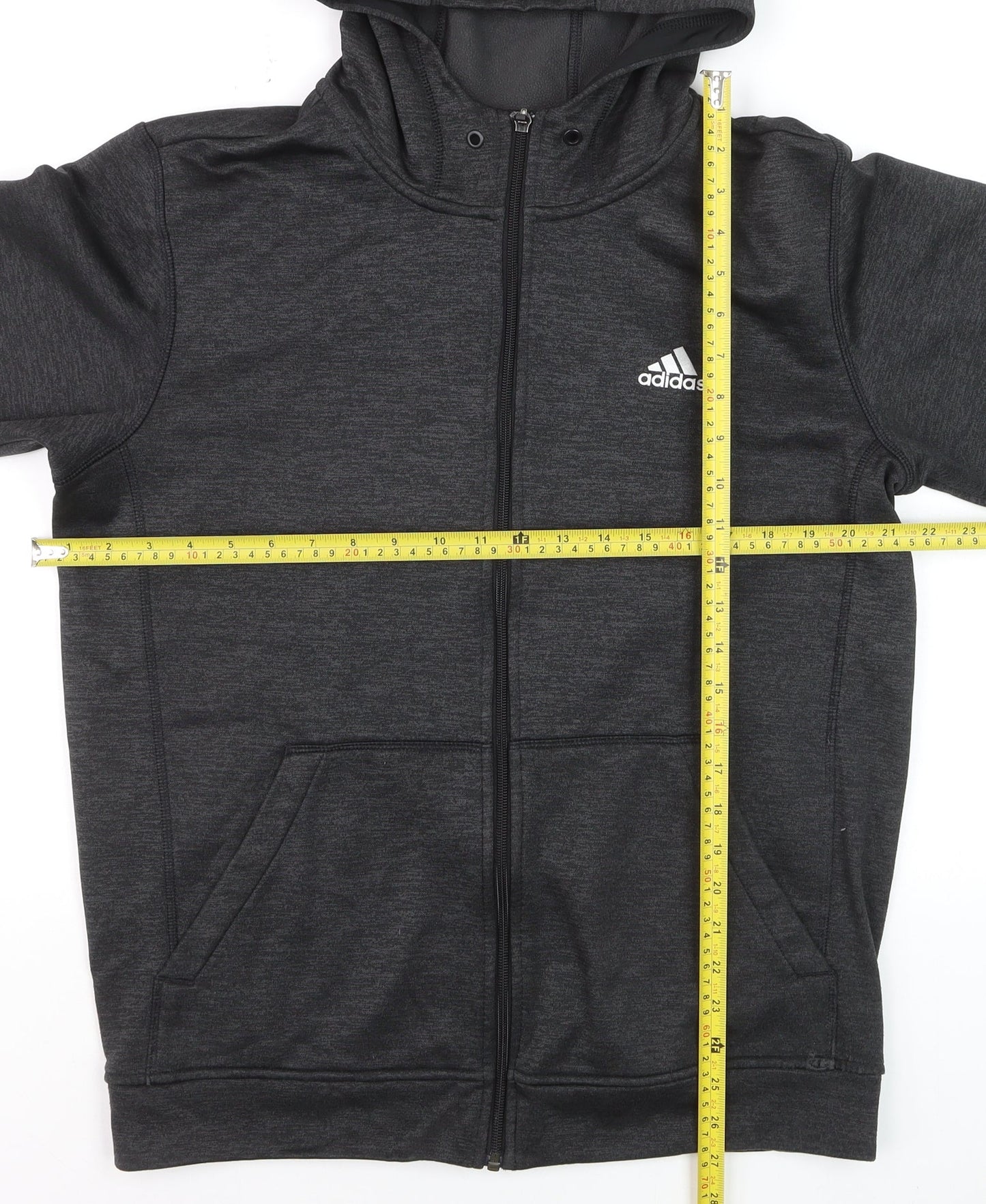 Adidas Men Black Climawarm Full Zip Hooded Activewear Jacket M