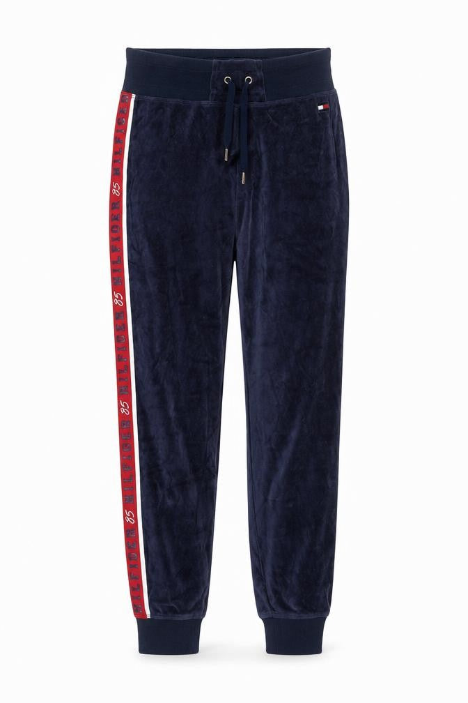 Tommy Hilfiger Womens Blue Velour Jogger Sweatpants Size M