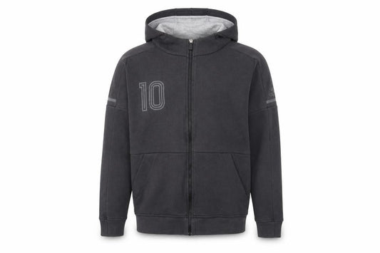 Adidas Men Black 2XL Full Zip Hoodie with Logo and Number 10