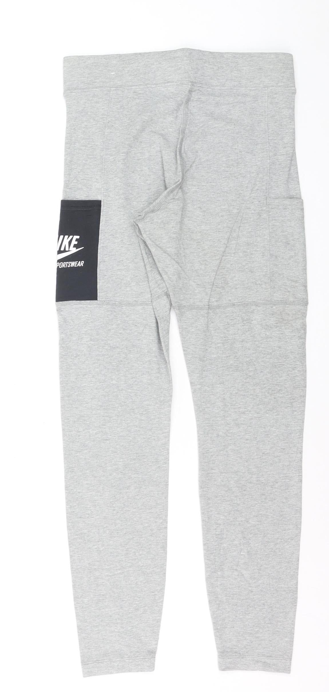 Nike Women’s Grey Slim Fit Leggings Medium Elastic Waist Sportswear