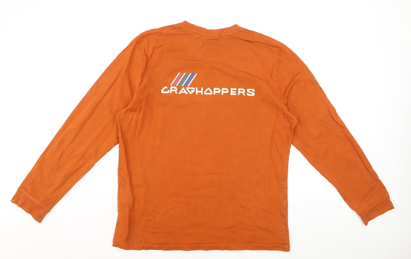 Craghoppers Men's Orange Long Sleeve Cotton Top L
