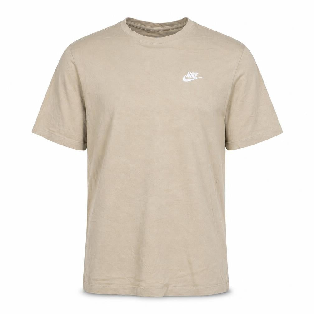 Nike Men's Beige Cotton Crew Neck Short Sleeve T-Shirt Size L
