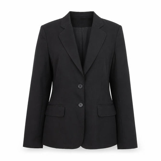French Connection Women's Black Wool Blend Two-Button Blazer Jacket Size 10