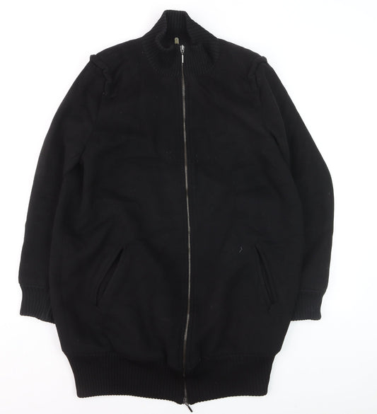 Piazza Sempione Men's Black Wool Bomber Jacket XL Zip Up