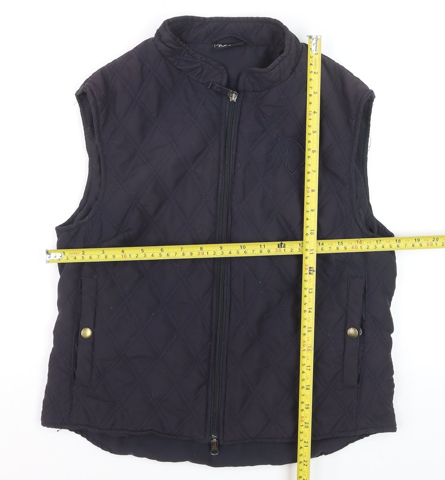 Mary Anne Women's Blue Quilted Equestrian Waistcoat Size 12