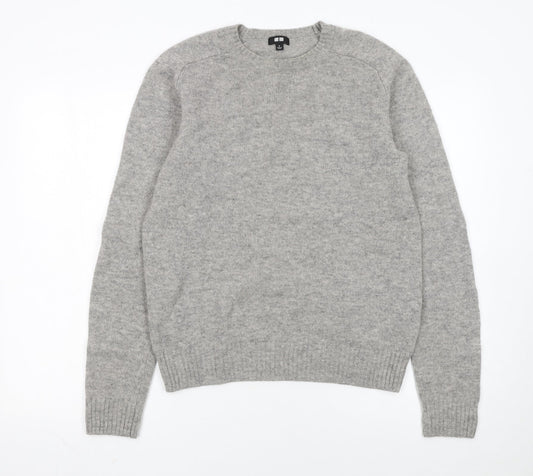 Uniqlo Women Grey Wool Crew Neck Pullover Jumper Size S