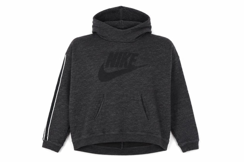Nike Women's Black Pullover Hoodie M Cotton Logo Sportswear
