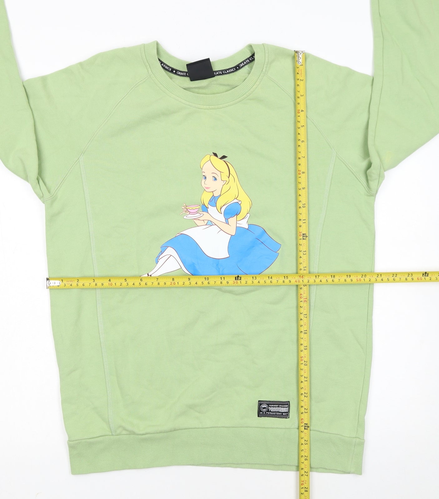 Porogoporoc Women Green Alice in Wonderland XL Sweatshirt