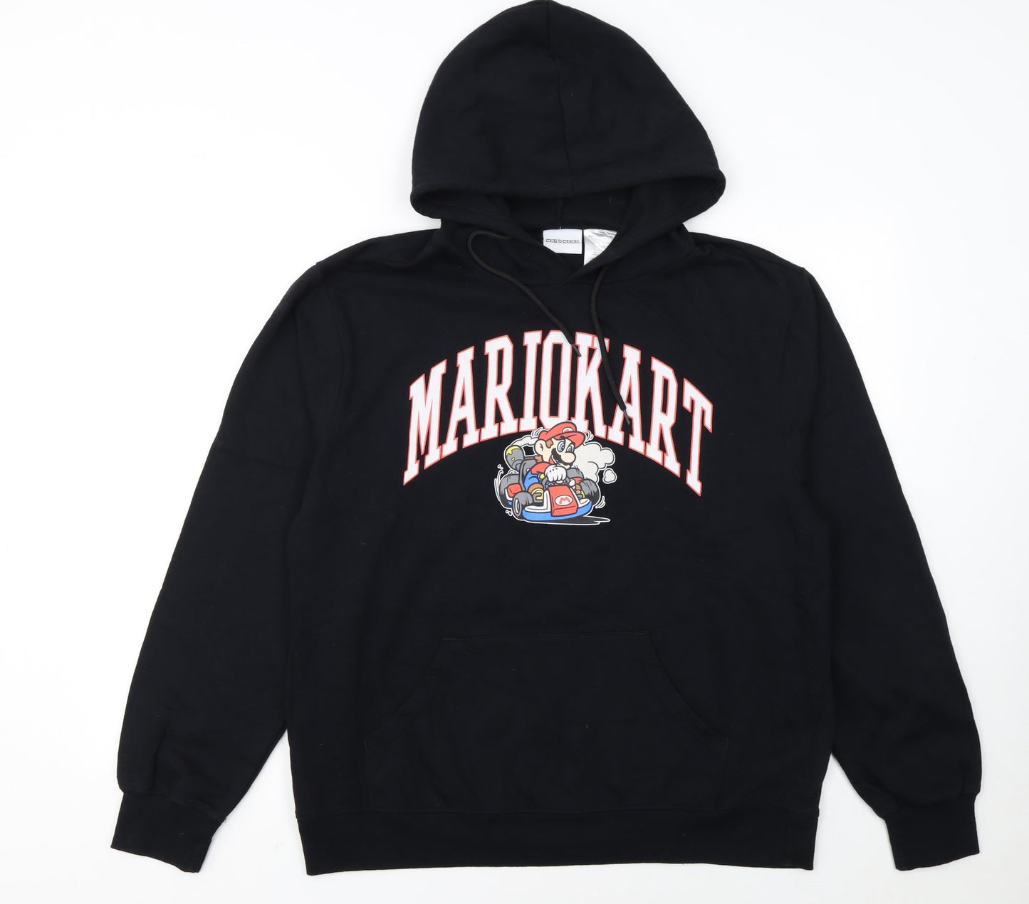 Mario Kart Mens Black XL Pullover Hoodie Graphic Cotton Blend