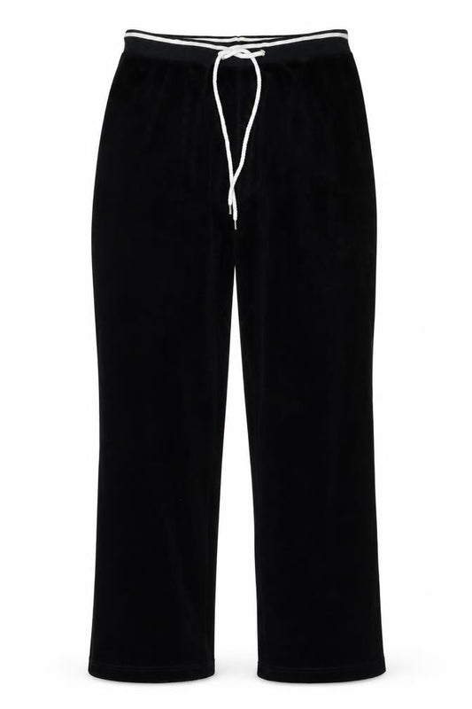 New York Laundry Women Black L Velour Jogger Trousers