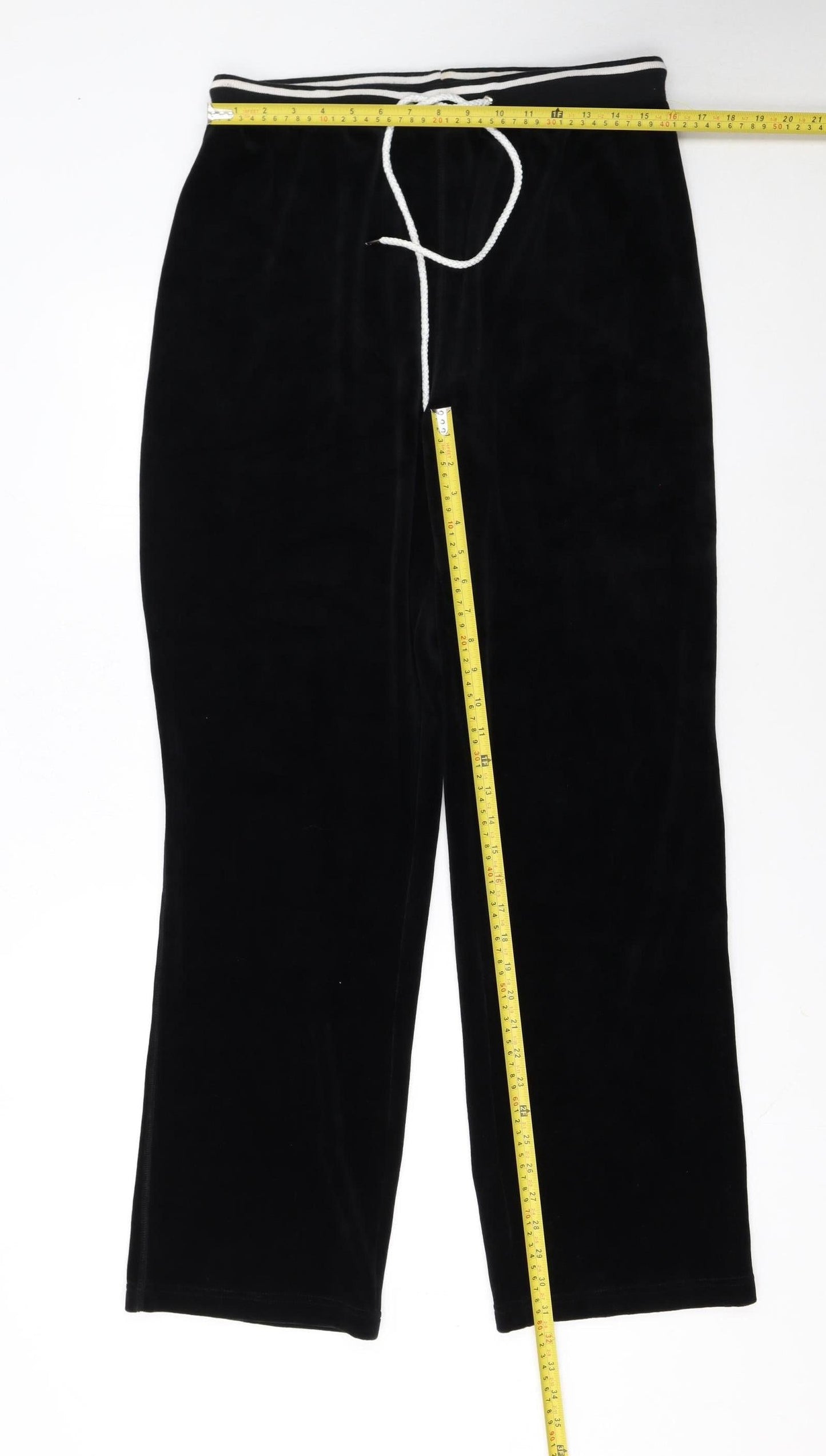 New York Laundry Women Black L Velour Jogger Trousers