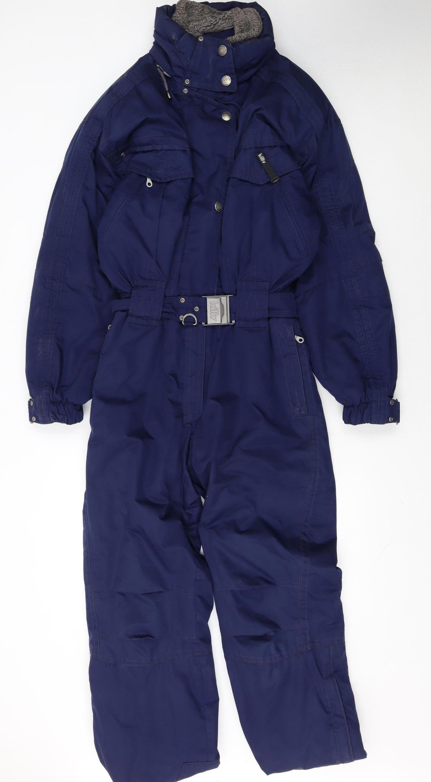 Killy Women's Blue Ski Jacket One Piece Size 12 Winter Insulated Belted