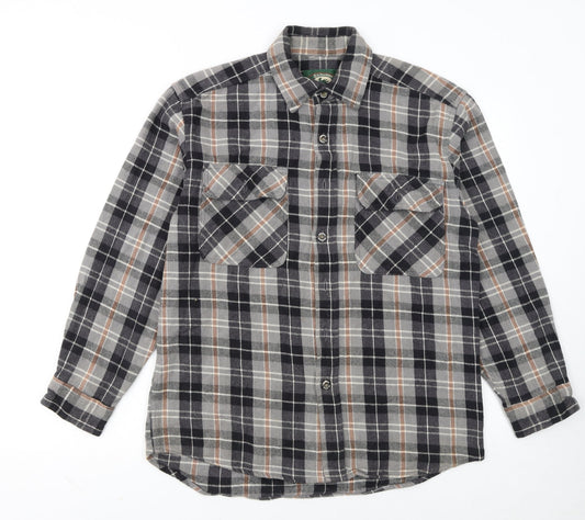 Stillwater Supply Co. Mens Grey Check Flannel Shirt Medium Cotton
