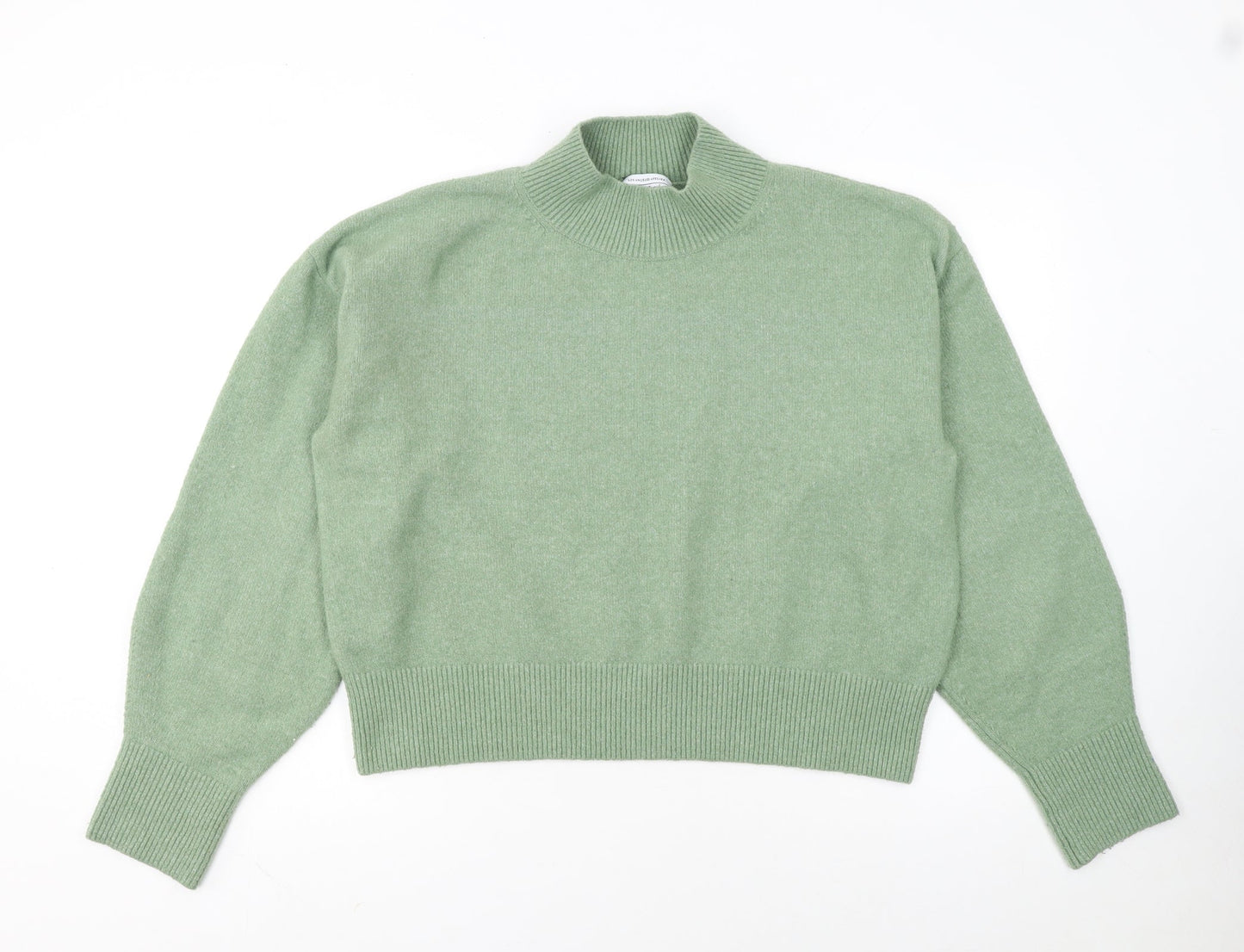 & Other Stories Womens Green Mock Neck Wool Blend Jumper M