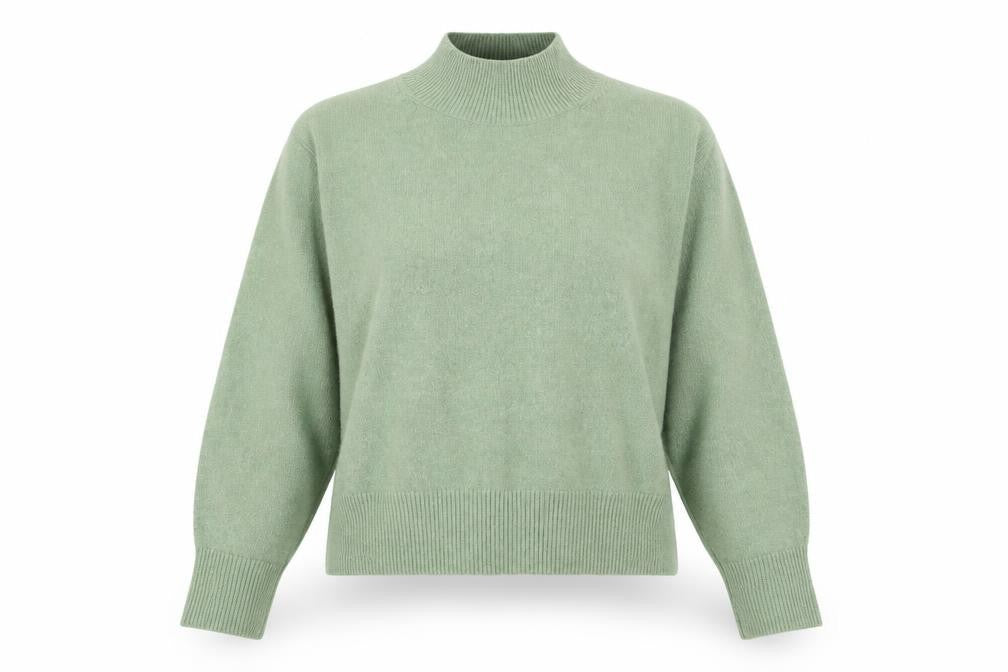 & Other Stories Womens Green Mock Neck Wool Blend Jumper M