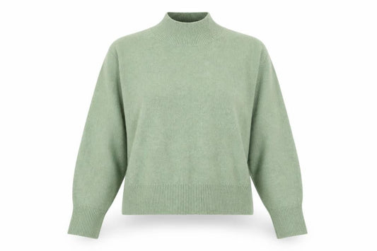 & Other Stories Womens Green Mock Neck Wool Blend Jumper M