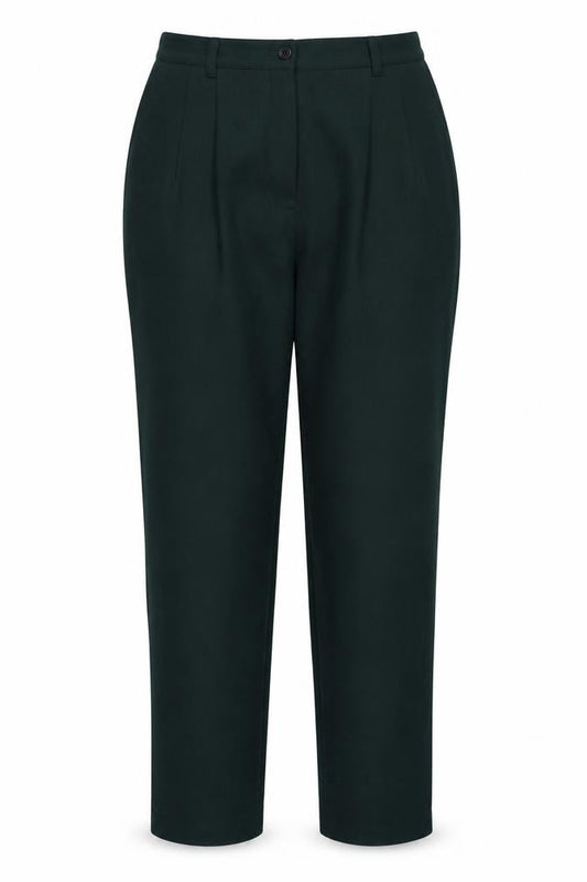 Sag Harbor Womens Green Wool High Waist Pleated Dress Pants Size 10